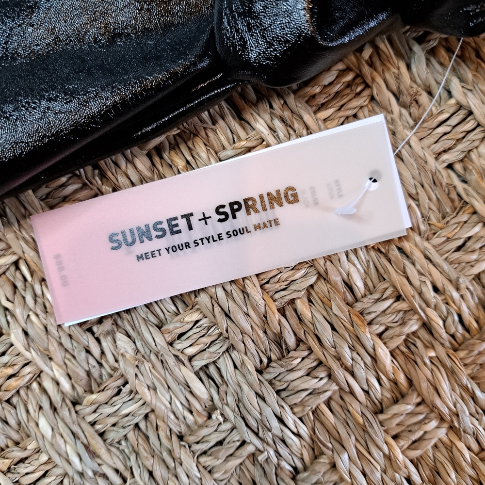 SUNSET & SPRING PATENT MINI SKIRT WITH DRAMATIC BOW, BLACK M - Picture 6 of 13